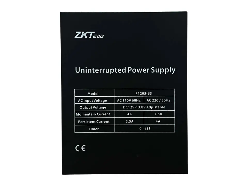 ZKTeco P1205-B3 - Fuente de 12V 5A con Espacio para Respaldo de Energia Bateria 12V 7A 1
