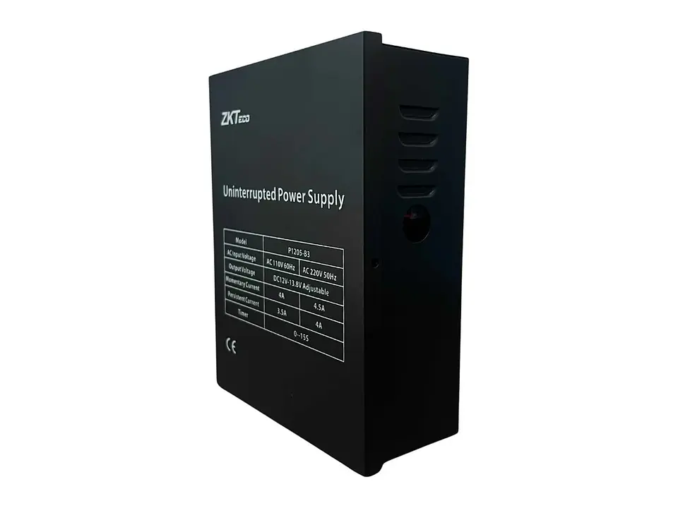 ZKTeco P1205-B3 - Fuente de 12V 5A con Espacio para Respaldo de Energia Bateria 12V 7A 2