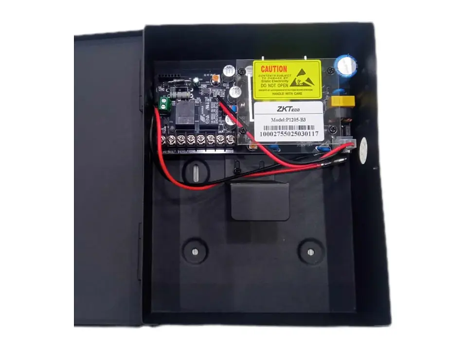 ZKTeco P1205-B3 - Fuente de 12V 5A con Espacio para Respaldo de Energia Bateria 12V 7A 3