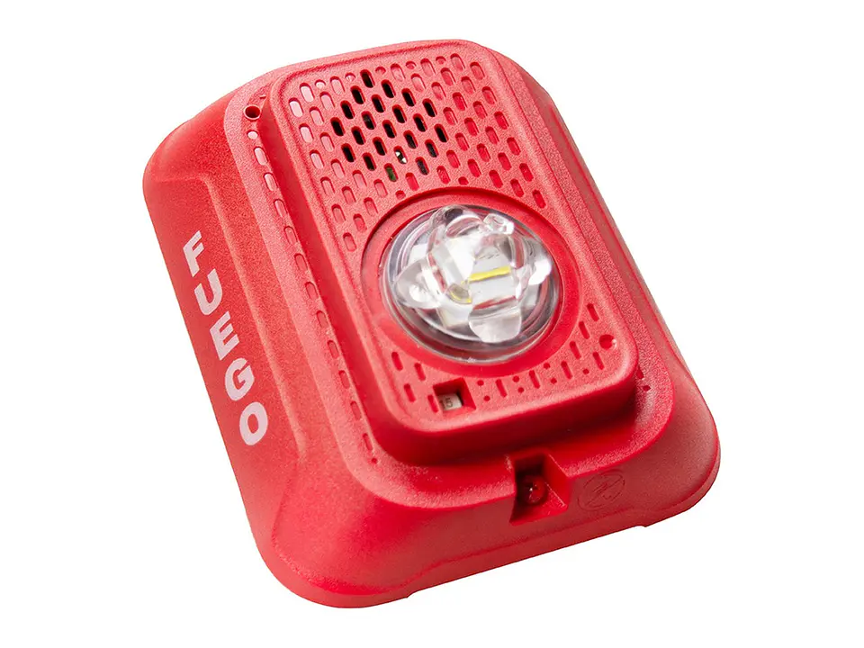 Fire-Lite P2RLED-SP - System Sensor. Sirena con luz estroboscópica LED de pared, color rojo. En español 2