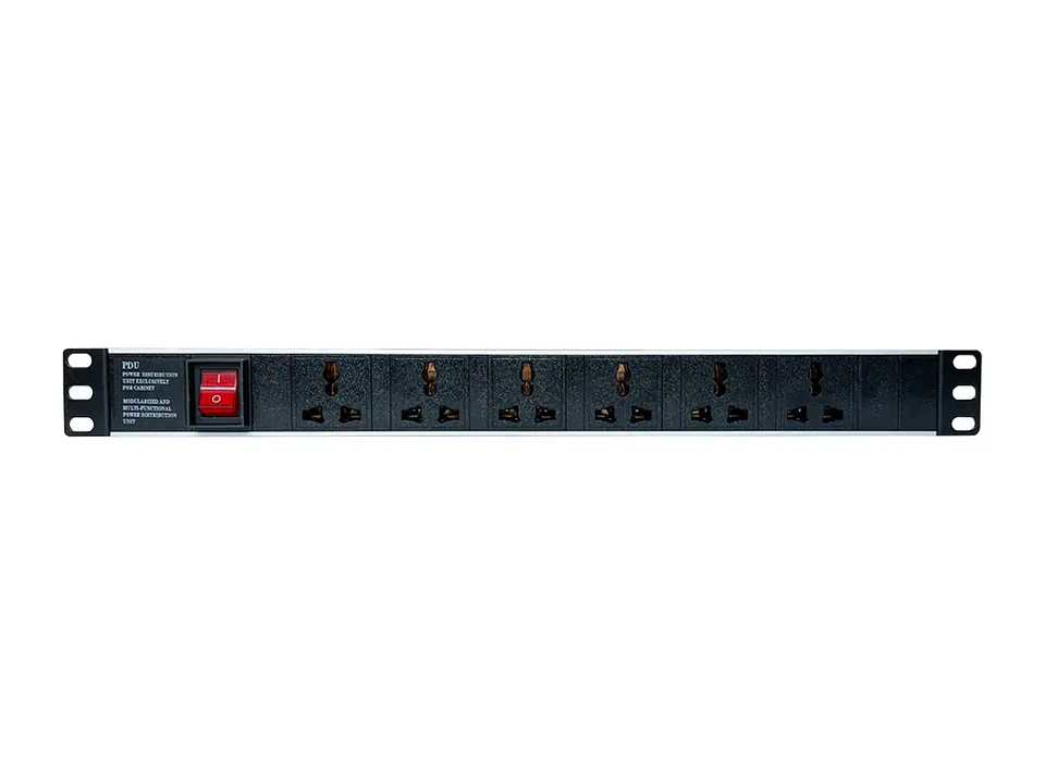 Tundra PDU-1906 - Multitoma electrica horizontal 220V-15A 6 tomas con linea a tierra 2