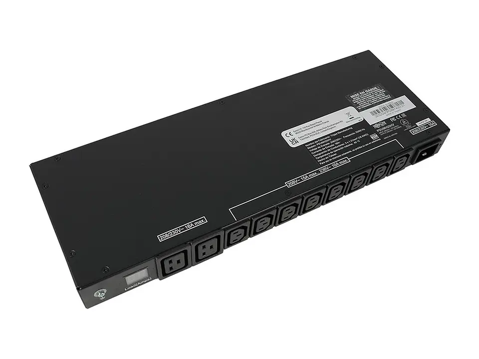 Tripp Lite PDUMH20HV - PDU con medidor digital monofásico de 3.2-3.8 kW, 200-240 V (8 C13 & 2 C19), adaptador C20 / L6-20P, cable de 3,6 m (12 pies), para instalación en rack de 1U 4