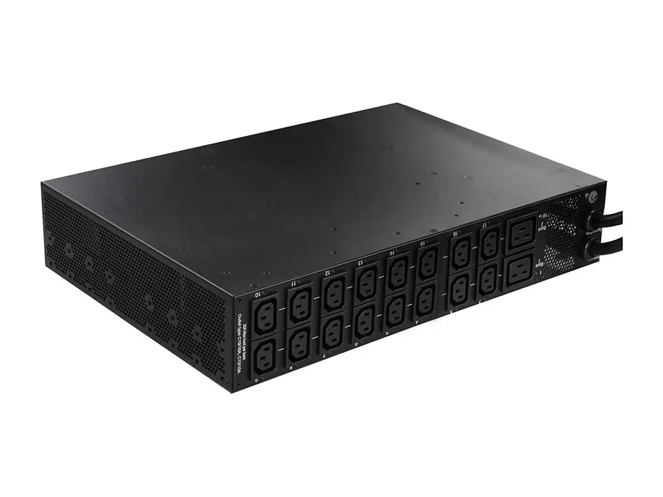 Tripp Lite PDUMH32HVATNET - PDU Monofásico Controlable / ATS de 7.4kW, Interfaz de Red de Plataforma LX, Tomacorrientes de 230V (16 C13 y 2 C19), 2 Entradas IEC-309 32A Azul, para instalación en 2U 2