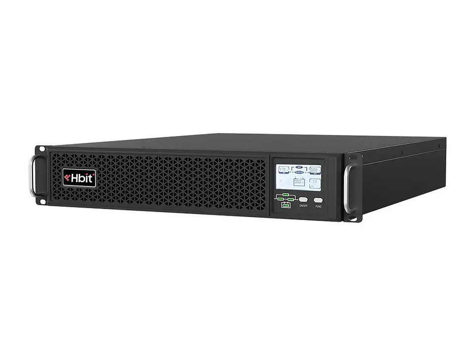 HBit PHS003BR - UPS Monofásico Online de Doble Conversión 230v, 3kva/3kw, Torre/Rack, Pantalla LCD a Color, Kit de Rieles, Incluye Batería Interna 1