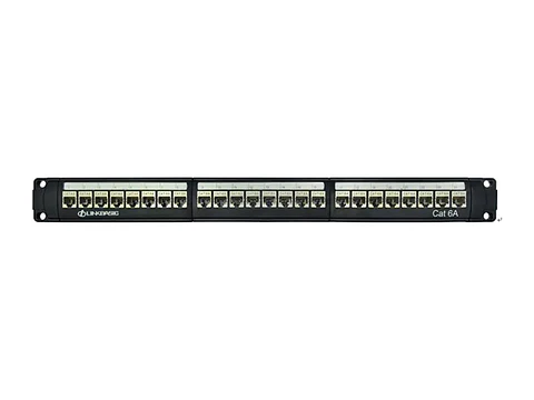LinkBasic PNA24-SC6A - Patch Panel 24 Puertos Modular Cat6A Blindado 1-RU (Incluye 24 Jacks JKS09-SC6A)