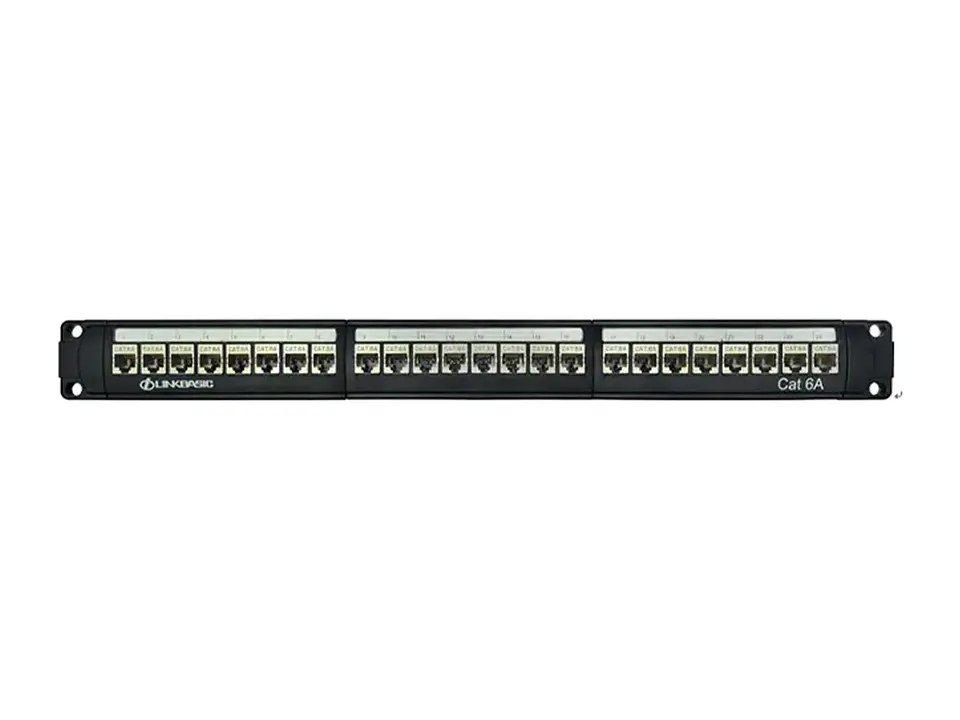 LinkBasic PNA24-SC6A - Patch Panel 24 Puertos Modular Cat6A Blindado 1-RU (Incluye 24 Jacks JKS09-SC6A) 1