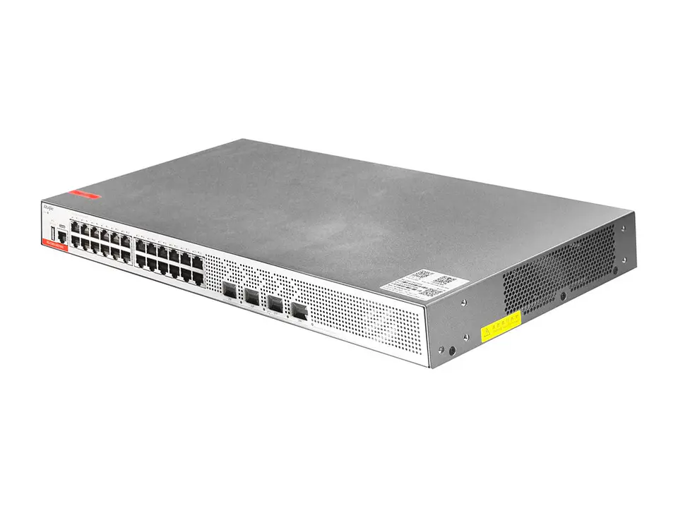Ruijie RG-CS83-24GT4XS - Switch administrable capa 3, 24 puertos RJ45 1Gbps y 4 puertos SFP+ 1G/10G, fuente y ventiladores fijos, apilable, para rack de 19