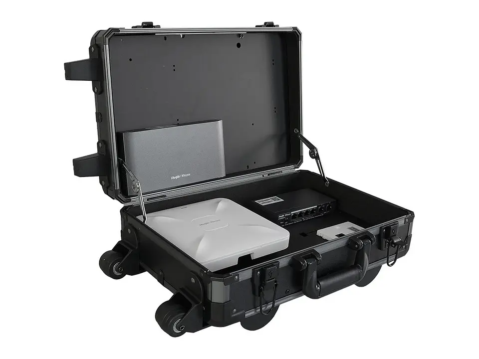 Ruijie RG-DEMO-KIT-1 - Kit de demostración, contiene 01 RG-MALETIN con cables, accesorios y regleta de poder, 01 Gateway RG-EG105G V2, 01 Switch RG-ES206GC-P, 01 AP RG-RAP1200(F), 01 AP RG-RAP2200(F) 1