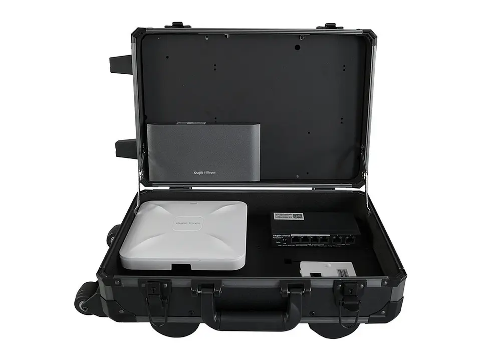 Ruijie RG-DEMO-KIT-1 - Kit de demostración, contiene 01 RG-MALETIN con cables, accesorios y regleta de poder, 01 Gateway RG-EG105G V2, 01 Switch RG-ES206GC-P, 01 AP RG-RAP1200(F), 01 AP RG-RAP2200(F) 2