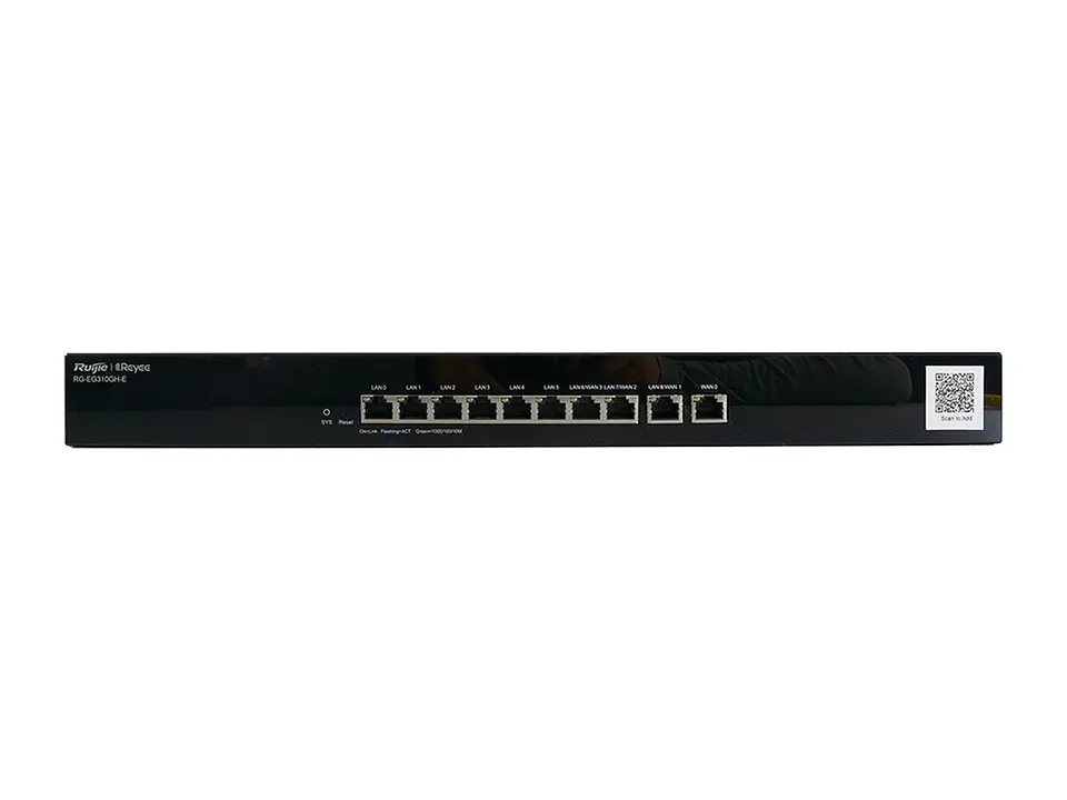 Ruijie RG-EG310GH-E - Gateway/Router con 10 puertos Ethernet RJ45 1Gbps, 1 puerto WAN, seis puertos LAN y tres puertos LAN/WAN; 350 usuarios, 1.5Gbps internet 2