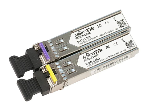 MikroTik S-4554LC80D - 1.25G, Sm, 80KM, T1550NM / R1490NM, Conector Lc, Ddm. Compatible con Todos los Productos