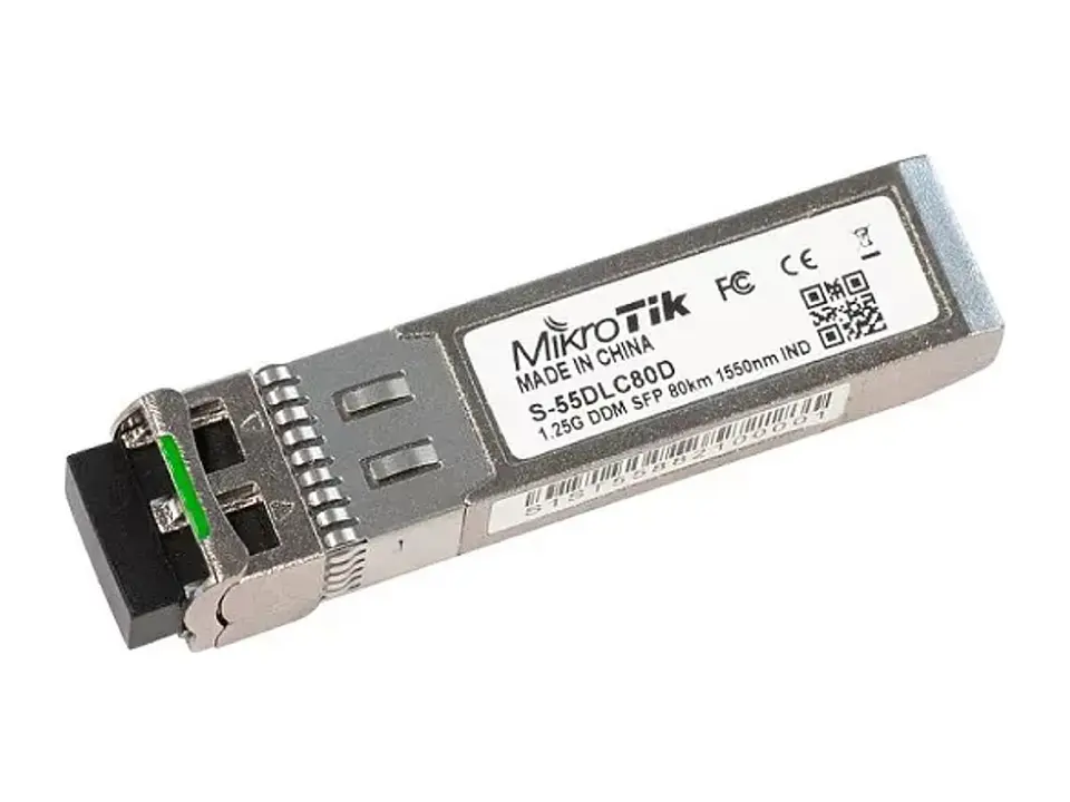 MikroTik S-55DLC80D - SFP Module 1.25G Sm 80KM 1550NM Dual Lc-connector Ddm 1
