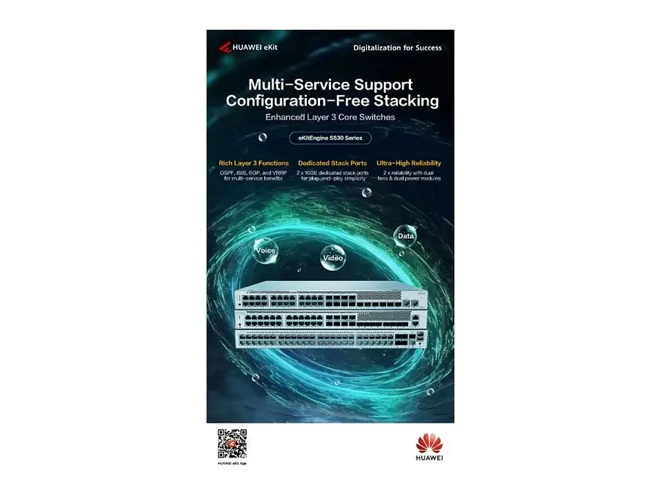 Huawei S530-24ST4XE - Switch Core Administrable 24 puertos SFP Capa 3 Stack 3