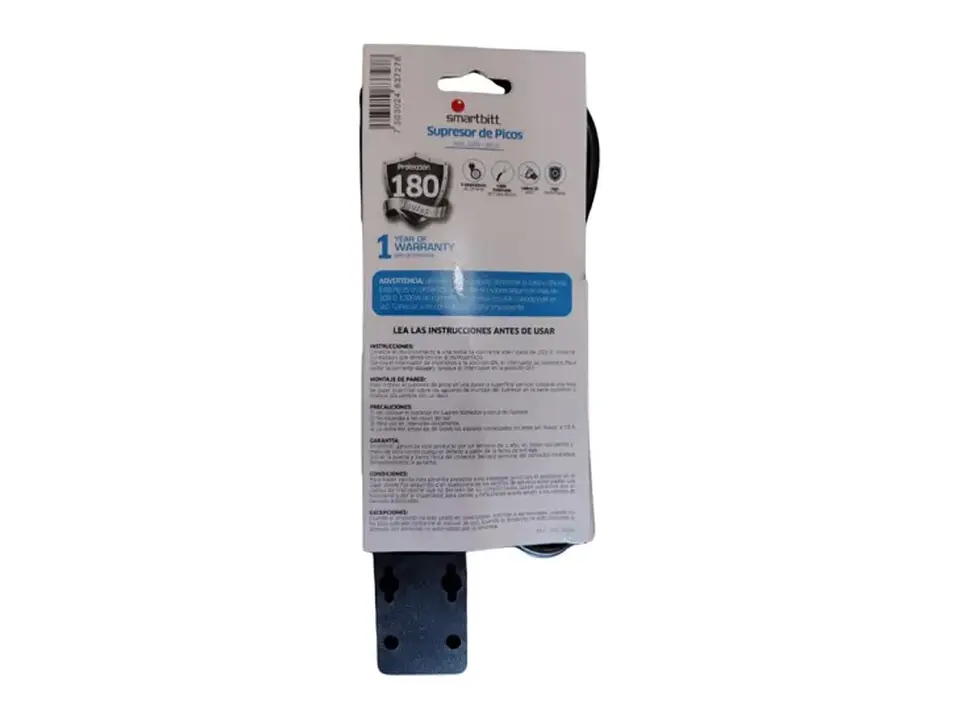 SmartBitt SBSS-180J6 - Supresor de Picos de 6 Tomas 180J 15A/220V, Interruptor Reset con LED 3