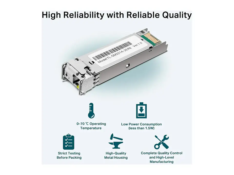 TP-Link Omada SM321A-2 - Modulo SFP, 1.25Gbps, puerto LC simplex, distancia 2km 3