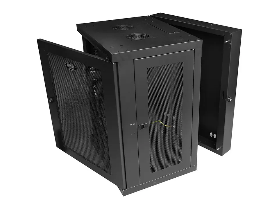 Tripp Lite SRW15US - Gabinete de Pared de 15 RU abatible con puerta frontal microperforada (AlxAnxPr) 770x600x548 mm. Código 3