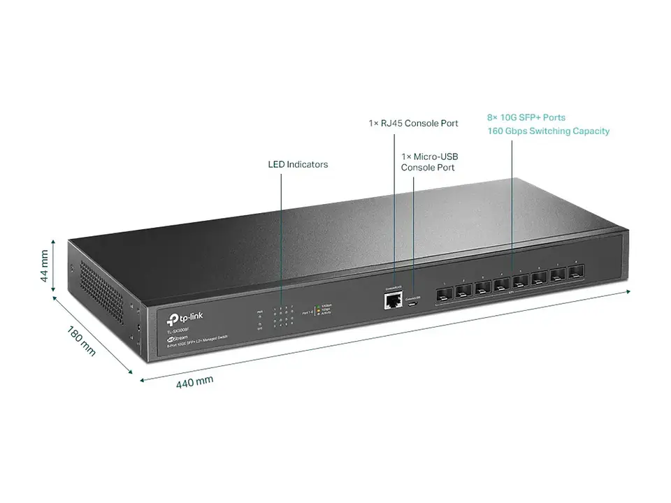 TP-Link Omada SX3008F - Switch L2+ 8×SFP+ 10G 2