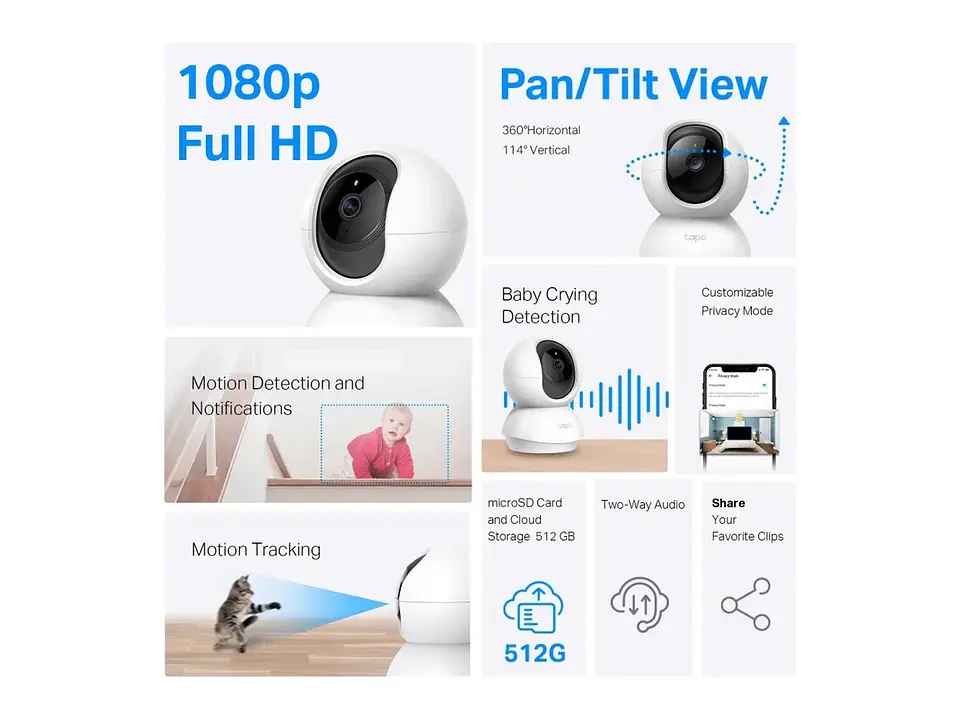 camara Tapo interior wifi 2MP 1920x1080 Full HD 2