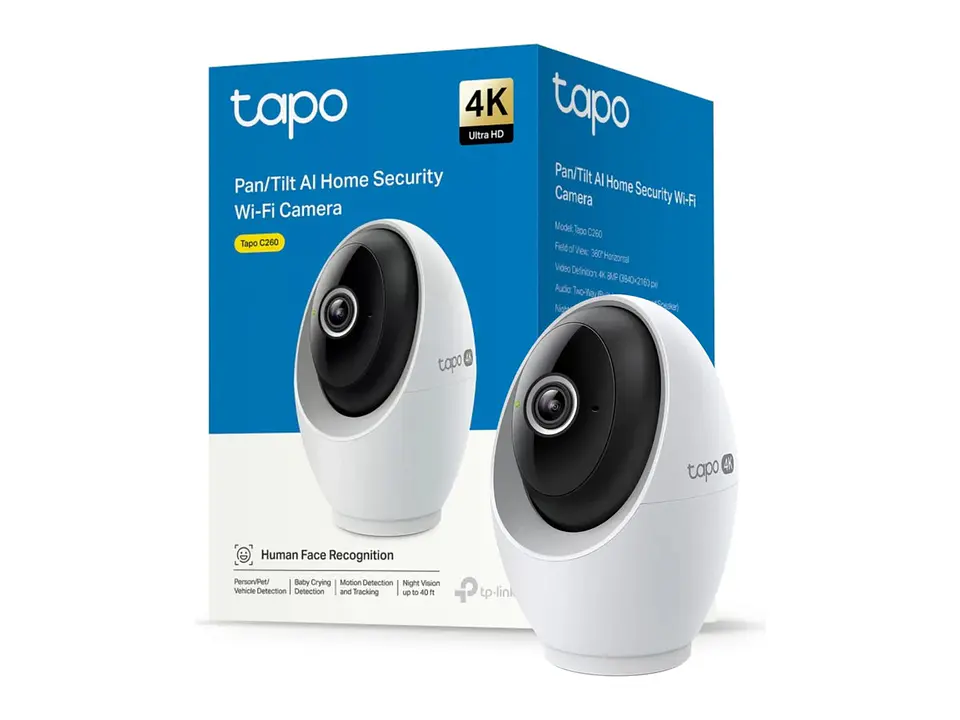 TAPO Cámara WiFi interior PT 4K 8MP, 2.4/5GHz, 360°, IA detección facial/personas/mascotas 1