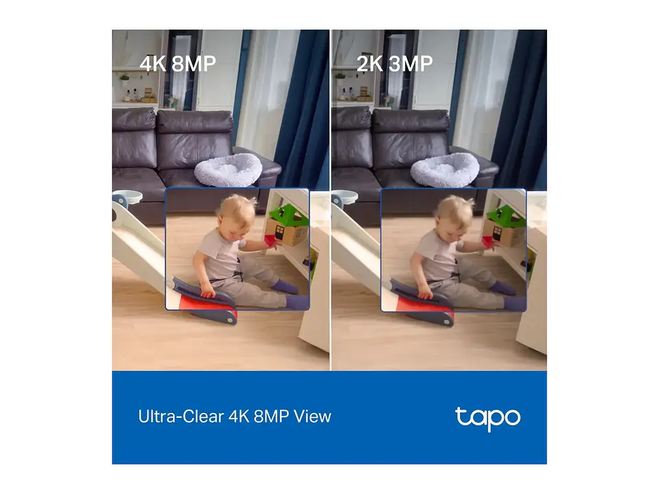TAPO Cámara WiFi interior PT 4K 8MP, 2.4/5GHz, 360°, IA detección facial/personas/mascotas 4