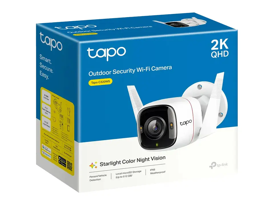 camara Tapo exterior wifi y ethernet 4MP 2560x1440 2K QHD 2