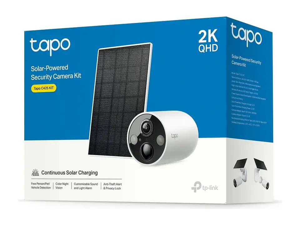 camara Tapo exterior wifi 4MP 2560x1440 2K QHD + PANEL SOLAR 2
