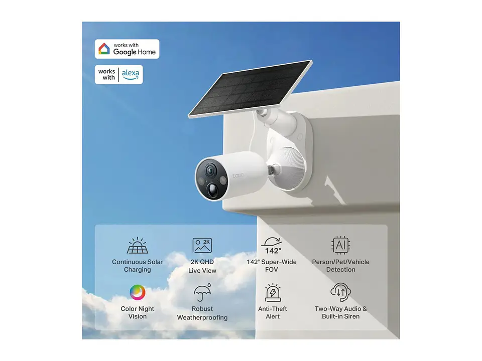 camara Tapo exterior wifi 4MP 2560x1440 2K QHD + PANEL SOLAR 3