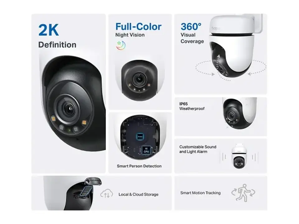 camara Tapo exterior wifi 3MP 2304x1296 2K 3