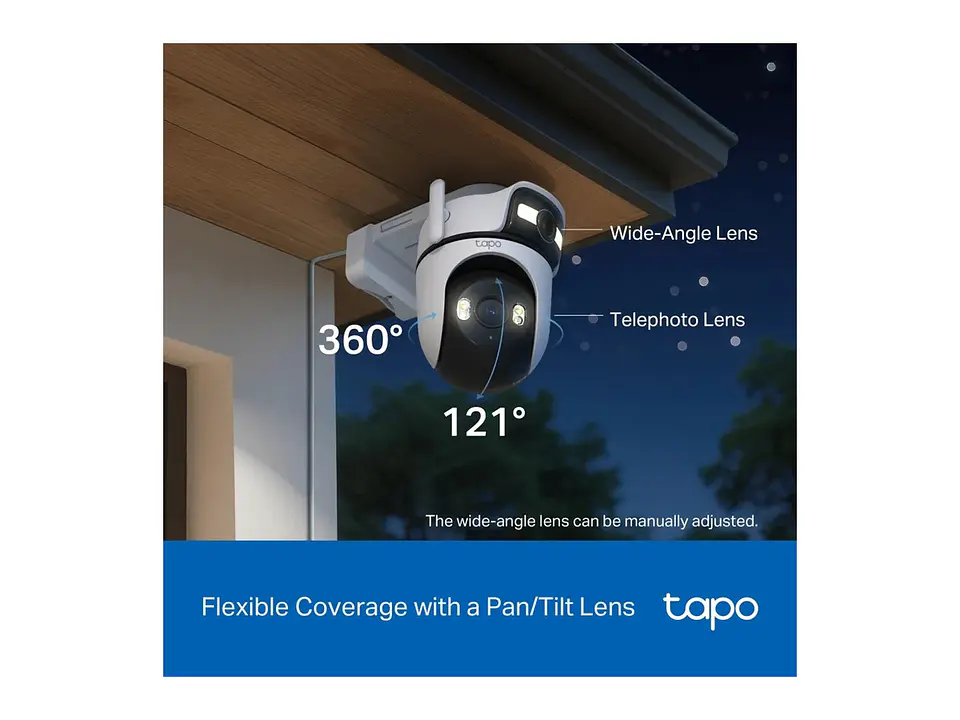 camara Tapo exterior wifi y ethernet DOBLE LENTE 3MP 2304x1296 2K 4