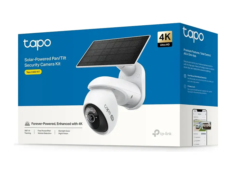 camara Tapo exterior wifi dual band 8MP 3840x2160 4K + PANEL SOLAR 3