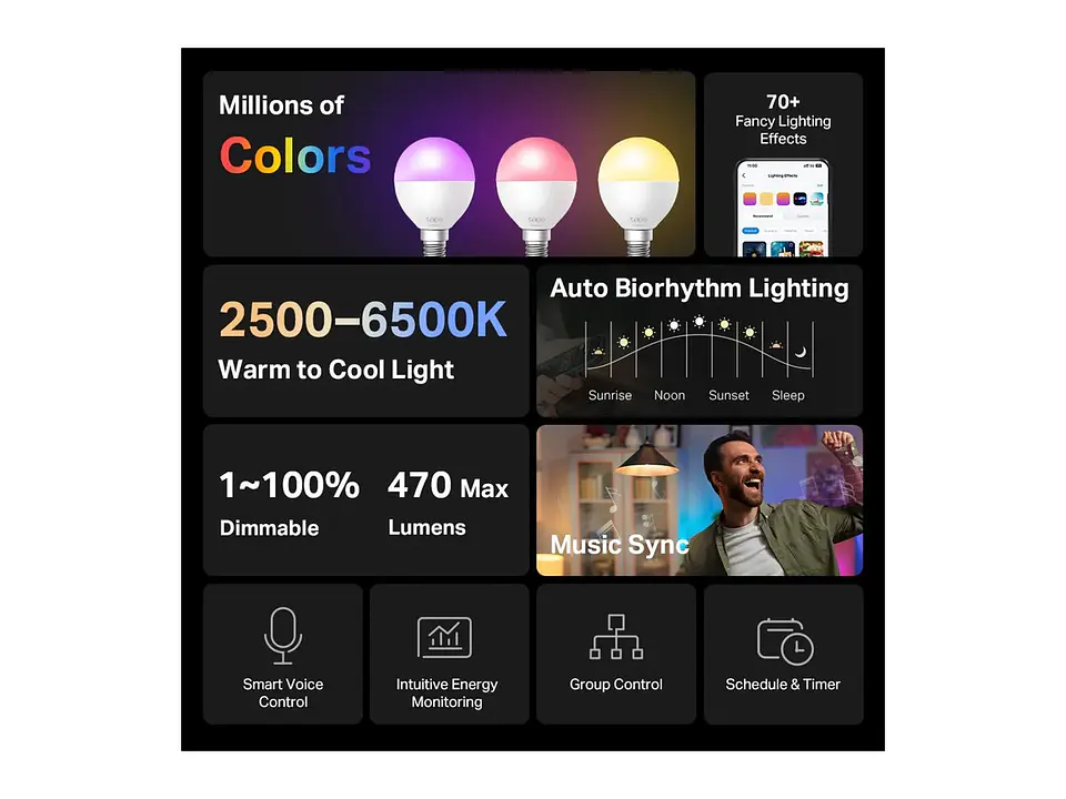 foco inteligente wifi multicolor E14 2