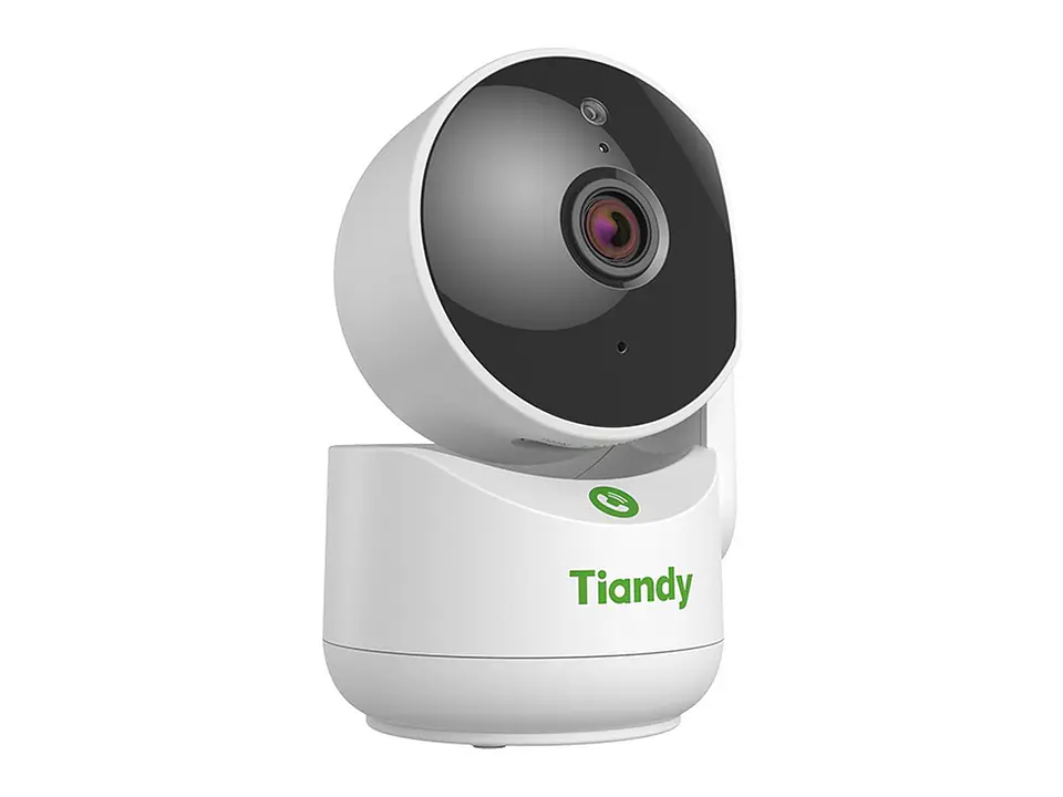 Tiandy TC-H332A-I2W-WIFI-EU-4MM - Cámara WiFi PT de 3MP para interior con botón de llamada, IR 15m, 5V 2