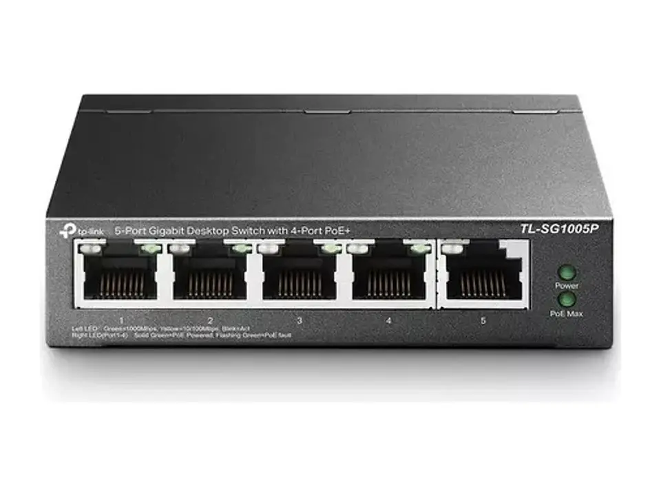 TP-Link TL-SG1005P - Switch no administrable, 5 puertos Gigabit, 4 PoE+ 65W 1