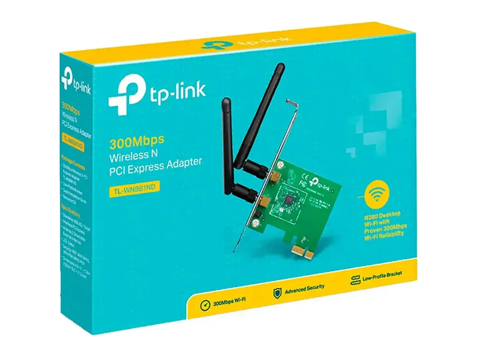 TP-Link TL-WN881ND - Adaptador PCIe WiFi 4 N300 single band (2.4GHz) 2