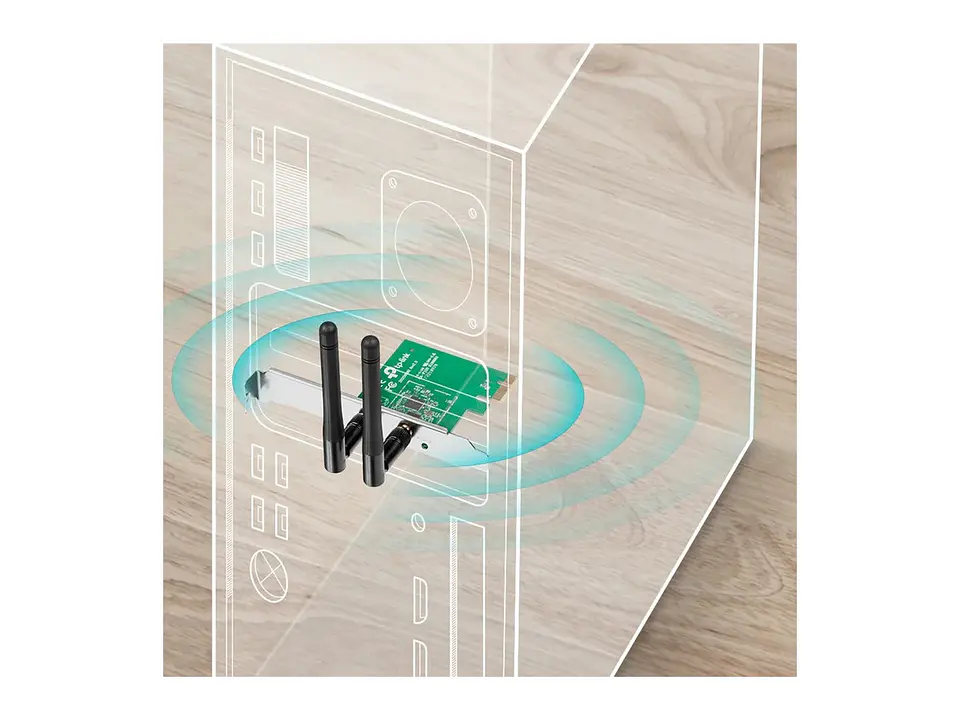 TP-Link TL-WN881ND - Adaptador PCIe WiFi 4 N300 single band (2.4GHz) 4
