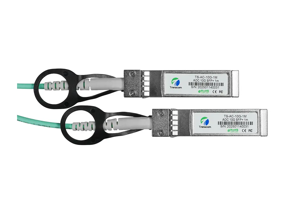 Transcom TS-AC-10G-1M - Cable AOC de apilamiento SFP+ 10.3G 850 1m VCSEL/PIN 0~70 OM3 4