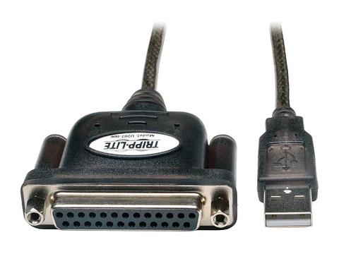 Tripp Lite U207-006 - Cable Adaptador de Oro Paralelo para Impresora USB de Alta Velocidad a IEEE 1284 (USB-A a DB25 M/H), 1.83 m [6 pies]