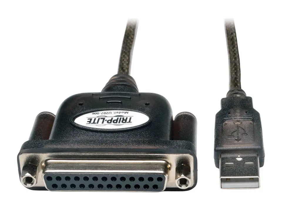 Tripp Lite U207-006 - Cable Adaptador de Oro Paralelo para Impresora USB de Alta Velocidad a IEEE 1284 (USB-A a DB25 M/H), 1.83 m [6 pies] 1