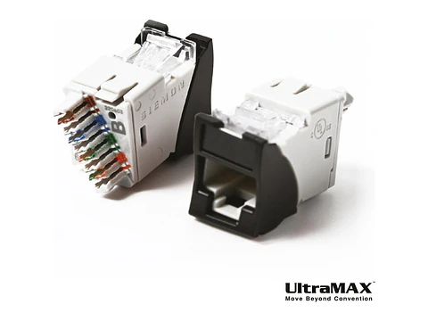 Siemon U6-H01NB - Jack RJ-45 Cat6 UltraMAX para Placas Plano/Angular color Negro (No incluye íconos Z-ICON-**B)