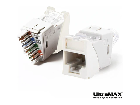 Siemon U6-H02NB - Jack RJ-45 Cat6 UltraMAX para Placas Plano/Angular color Blanco (No incluye íconos Z-ICON-**B)