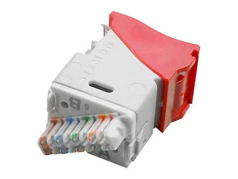 Siemon U6-H03NB - Jack RJ-45 Cat6 UltraMAX para Placas Plano/Angular color Rojo (No incluye íconos Z-ICON-**B)