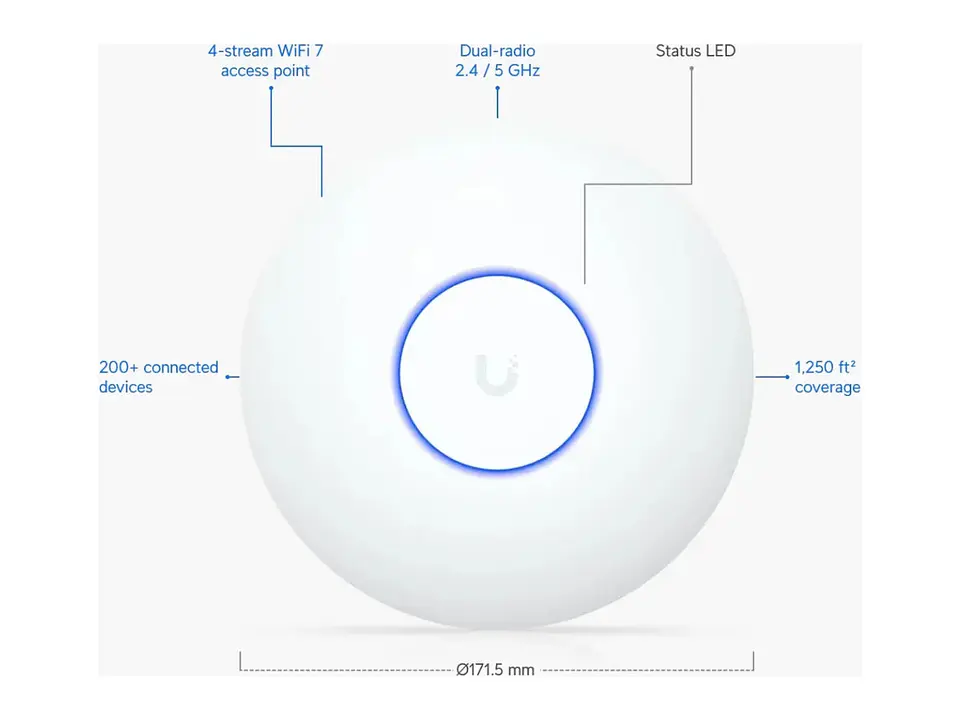 Ubiquiti U7-LITE - UNIFI - UniFi WiFi 7 Lite Dual Band AP 3