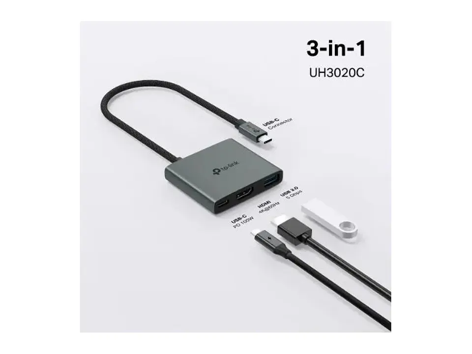 TP-Link UH3020C - Hub USB-C 3 en 1 2