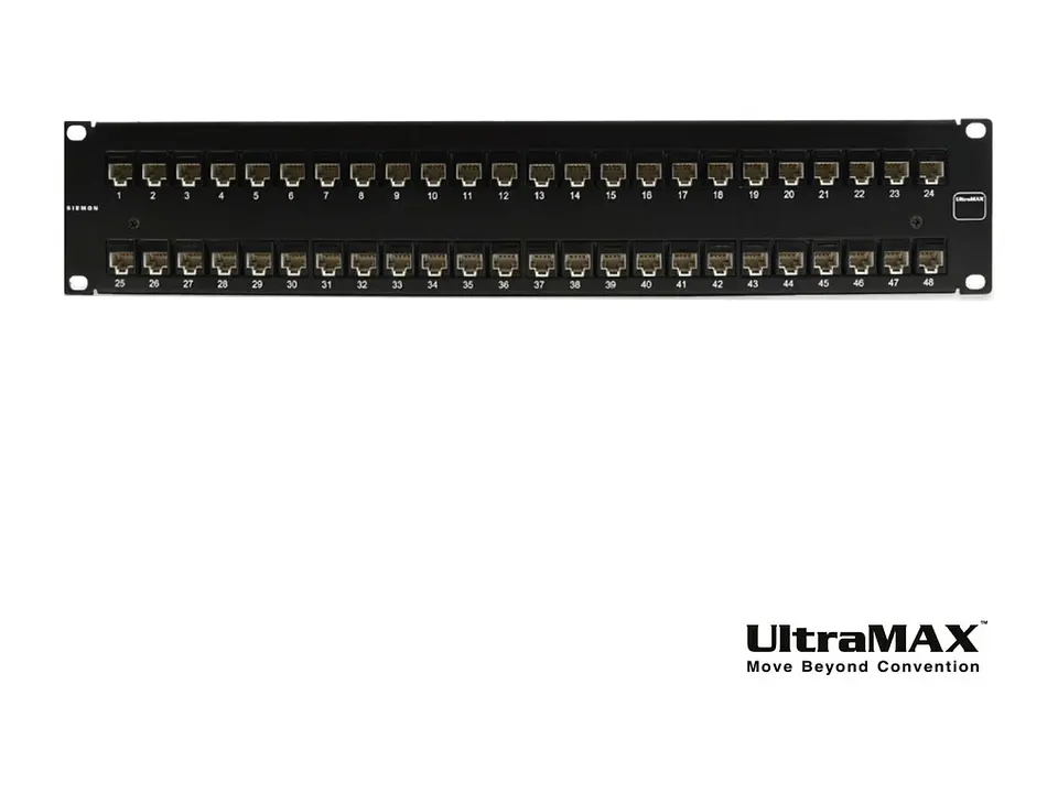 Siemon UP6-F2-48K-RS - Patch Panel Modular 48 Puertos UltraMAX Cat6 (Incluye 48 Jacks U6-P00NB) 1