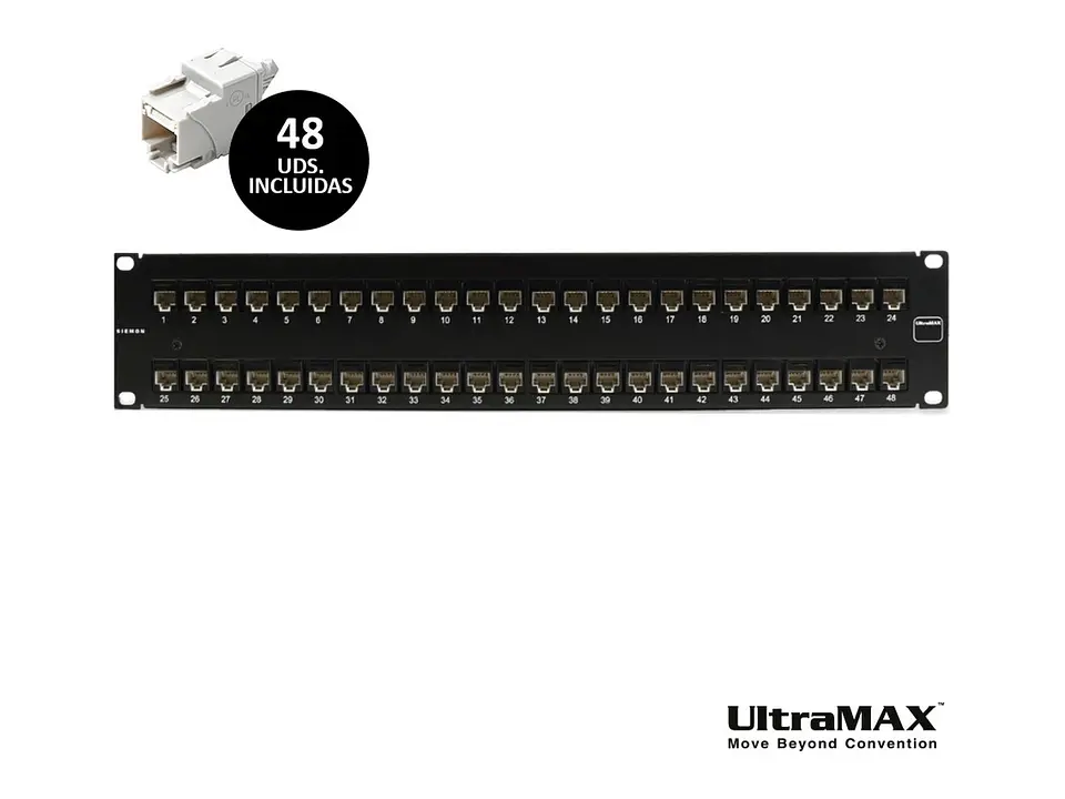 Siemon UP6-F2-48K-RS - Patch Panel Modular 48 Puertos UltraMAX Cat6 (Incluye 48 Jacks U6-P00NB) 2