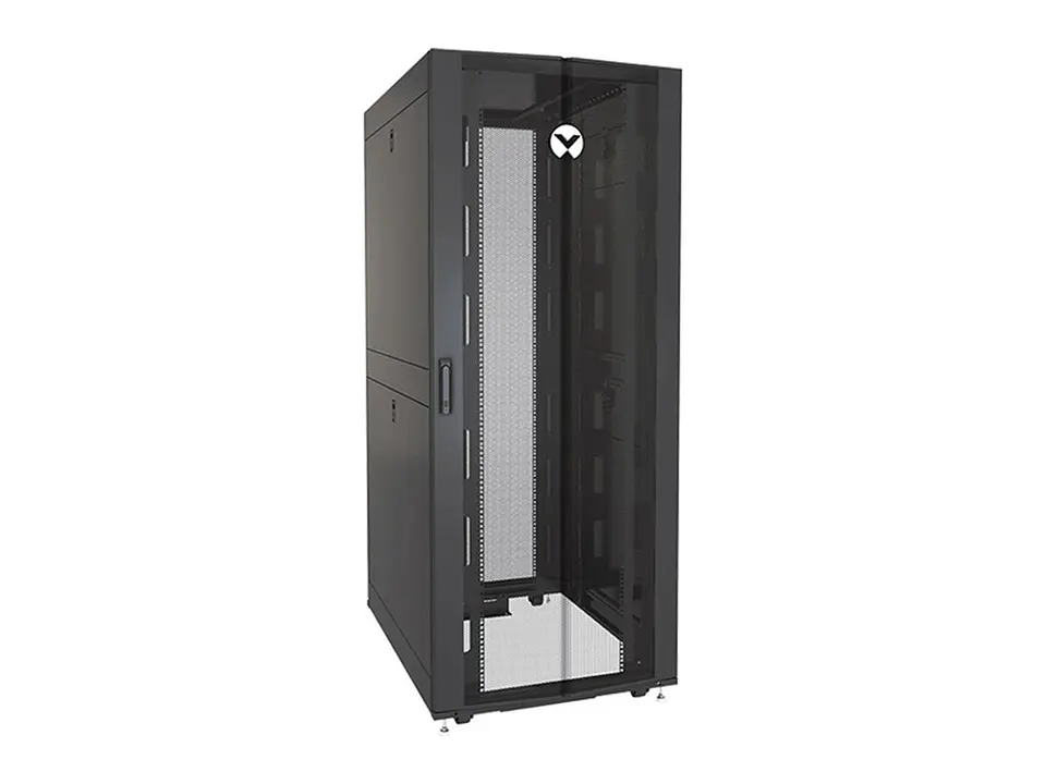 Vertiv VR3150 - Gabinete de Piso 42-RU 2,000 x 800 x 1,100mm VR Rack Negro (Puerta frontal simple y posterior doble hoja, ambas con malla) 1