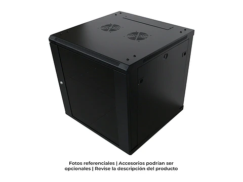 LinkBasic WCB12-66-BAA - Gabinete de Pared 12-RU 635 x 600 x 600mm (Puerta c/Vidrio de Seguridad y Paneles Laterales Desmontables)