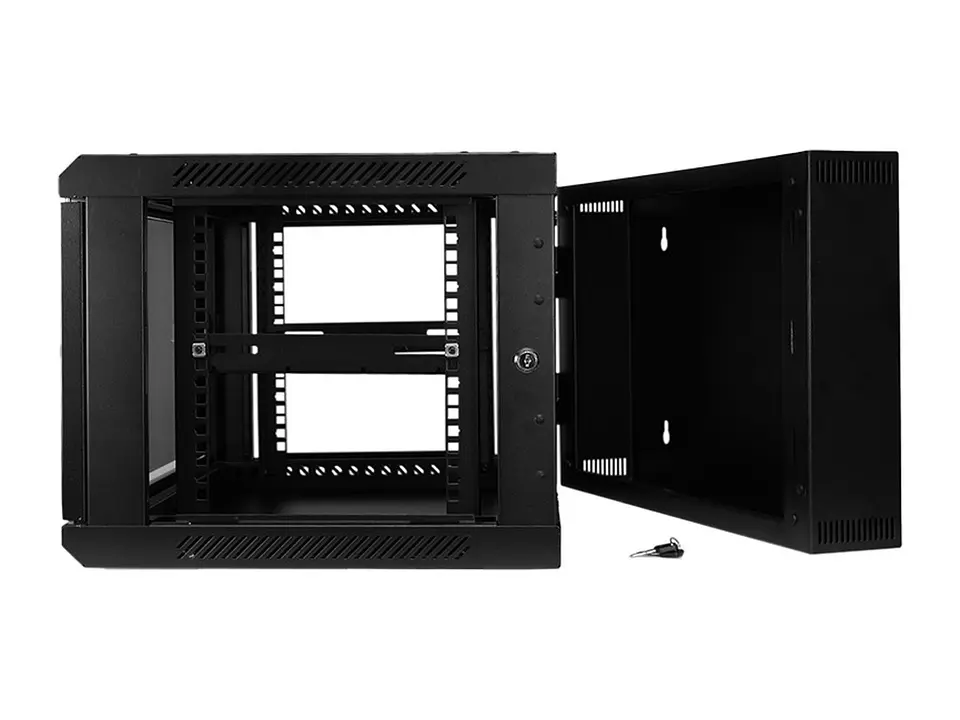 LinkBasic WCC06-655-BAA - Gabinete de Pared 6-RU 367 x 600 x 550mm (Abatible, Puerta c/Vidrio de Seguridad ) 4