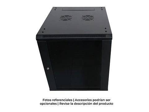 LinkBasic WCC12-655-BAA - Gabinete de Pared 12-RU 635 x 600 x 550mm (Abatible, Puerta c/Vidrio de Seguridad )