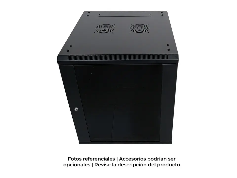 LinkBasic WCC12-655-BAA - Gabinete de Pared 12-RU 635 x 600 x 550mm (Abatible, Puerta c/Vidrio de Seguridad ) 1